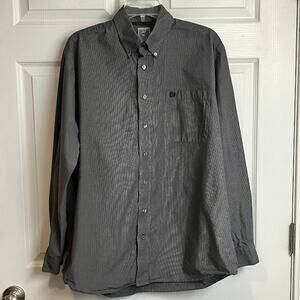 Cinch Brown White Check Long Sleeve Button-Up Western Shirt Mens Size M